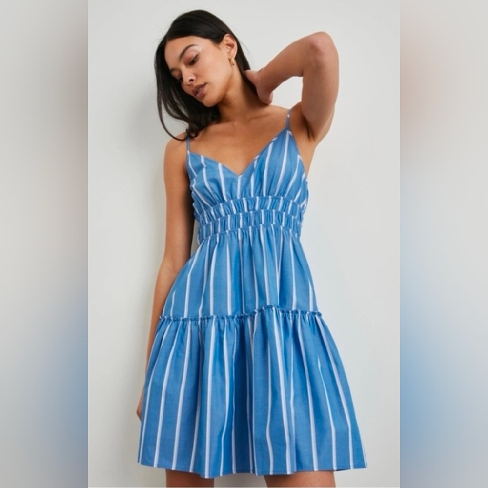 NWT RAILS Blue Striped Sleeveless Dress